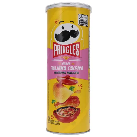 SALGADINHO BATATA PRINGLES GOSTINHO BRAZUCA GALINHA CAIPIRA LATA 100G