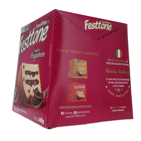 Panettone festtone trufado brigad cx400g 360-6