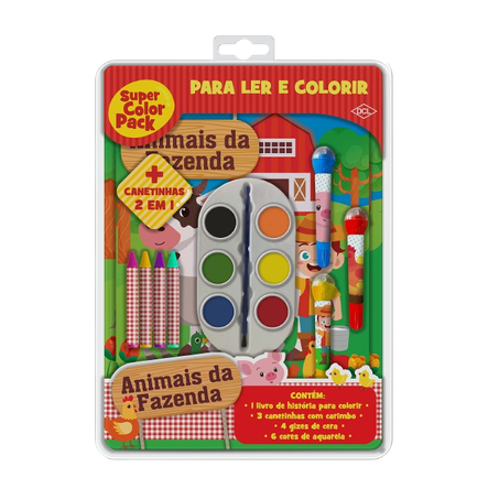 LIVRO SUPER COLOR PACK ANIMAIS DA FAZENDA         