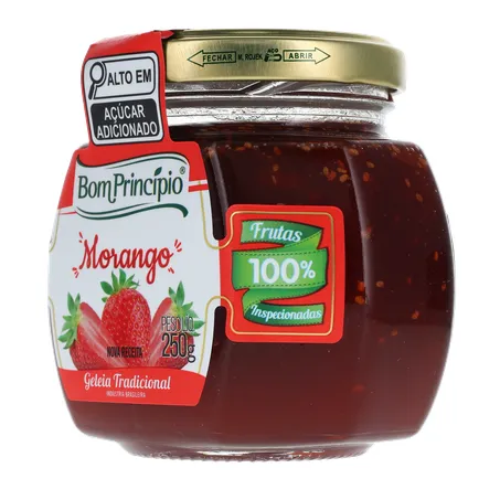 Geleia Bom Princípio Tradicional Morango Pote de Vidro 250gr 360-5