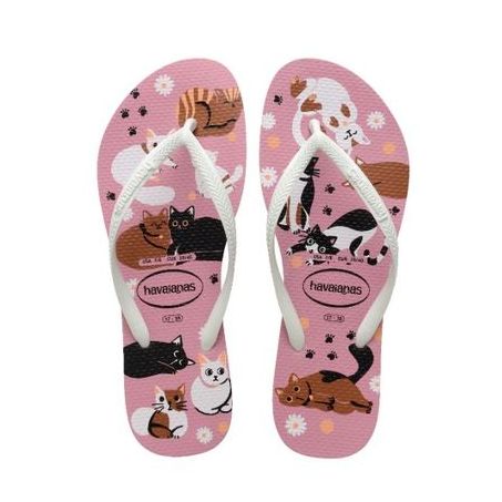 CHINELO HAVAIANAS SLIM PETS 39/40 ROSA CHIFFON 