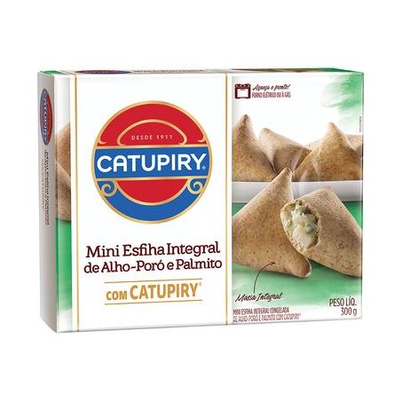 MINI ESFIRA CATUPIRY INTEGRAL PALMITO, ALHO PORO
