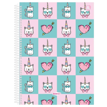 Caderno animativa bom d+ grande capa dura 80 folhas feminino
