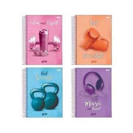 Caderno espiral universitario capa dura 1m grip 80fl