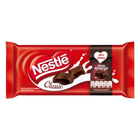 CHOCOLATE MEIO AMARGO 40% CACAU NESTLÉ CLASSIC