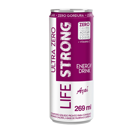 Energético Life Strong Ultra Zero Fit Açaí Lata 269ml