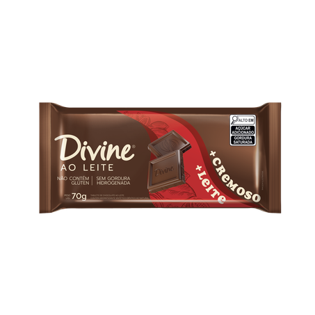 CHOCOLATE EM BARRA DIVINE AO LEITE 70G