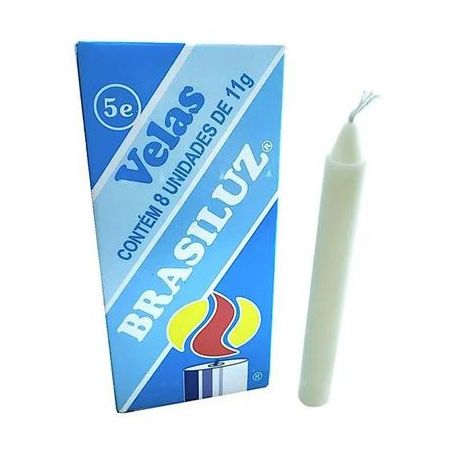 VELA BRASILUZ 5 BRANCO 8UN 11G