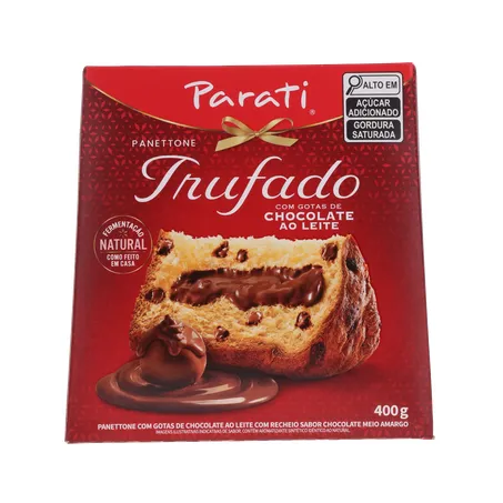 Panettone Parati Trufado com Gotas de Chocolate Ao Leite Caixa 400gr