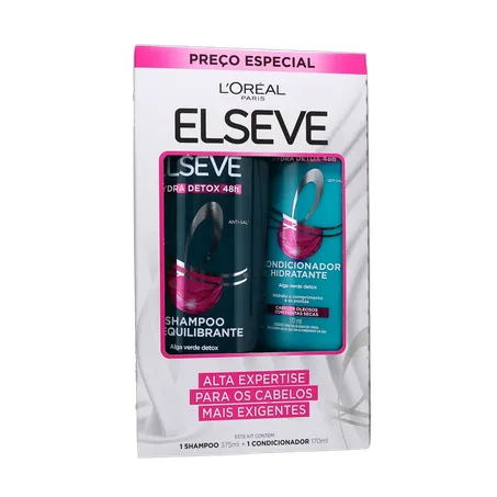 KIT ELSEVE HYDRA DETOX SHAMPOO 375ML + CONDICIONADOR 170ML 360-35