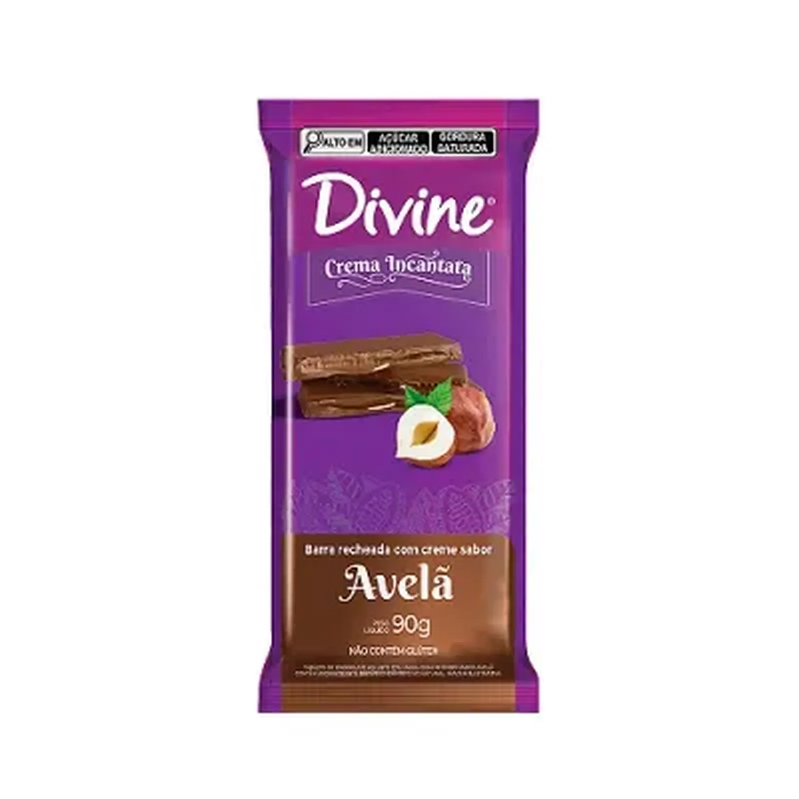 Barra Divine Recheado Creme de Avelã 90g