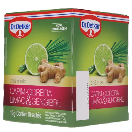 Chá Dr Oetker Cidreira e Limão/Gengibre C/10 Sachês 360-4