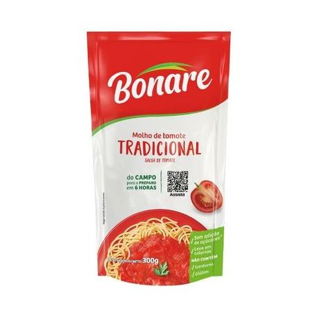 Molho tomate bonare tradicional sache 300g