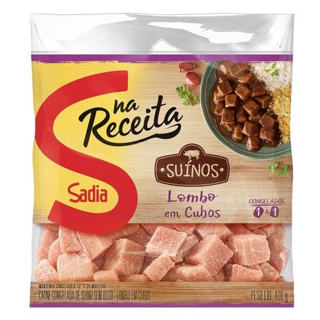 Lombo Sadia Suíno Em Cubos Sem Osso Congelado 400g 
 