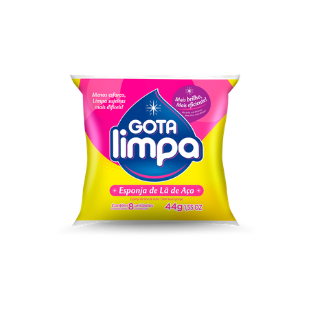 Esponja de lã de aço gota limpa 44g