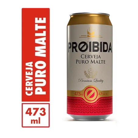 CERVEJA PROIBIDA PURO MALTE LATA 473ML