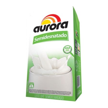 Leite semi desnatado longa vida aurora 1l