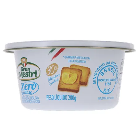 Manteiga Extra Gran Mestri com Sal Zero Lactose Pote 200gr 360-5