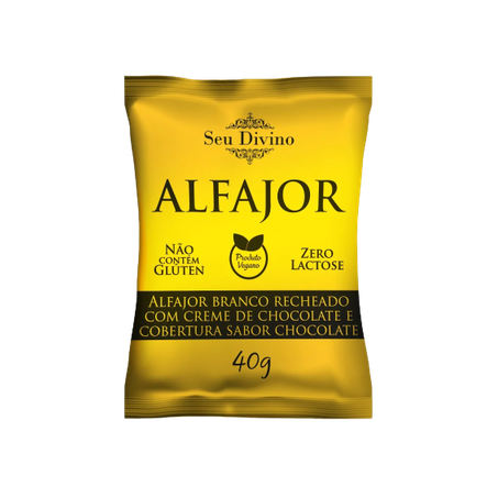 ALFAJOR SEU DIVINO 40G SEM GLUTEN BRANCO C/ RECHEIO DE CHOC.