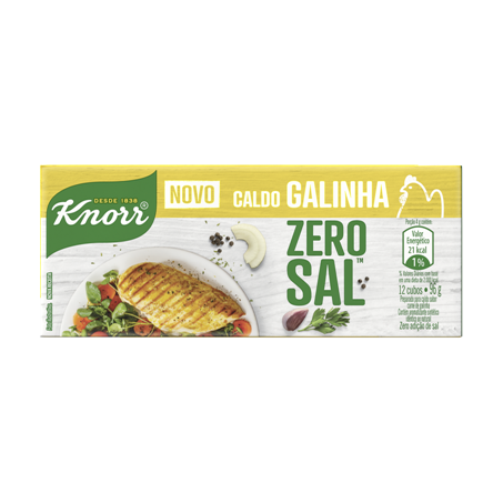 Caldo de galinha zero sal knorr 96g c/12
