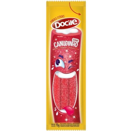Bala canudinho docile 15gr morango citrico