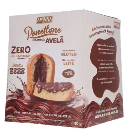 PANETONNE AMINNA S/GLÚTEN CREME DE AVELÃ 240G 360-3