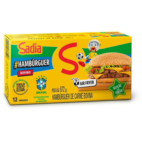 HAMBURGUER SADIA BOVINO 12UNID 672G