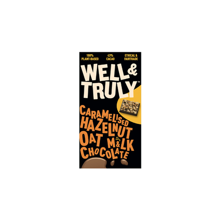 CHOCOLATE WELL&TRULY VEGAN AVELÃ/CARAMELO/AVEIA 90G
