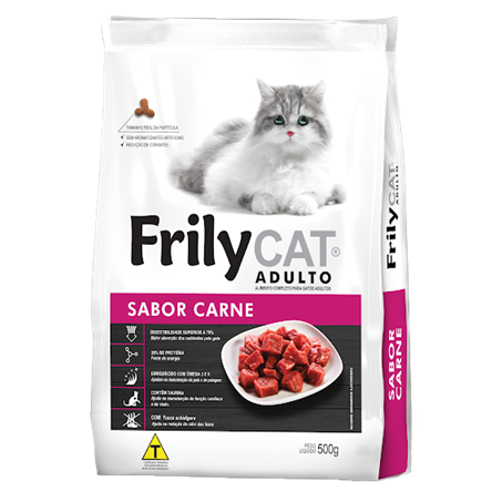 RAÇÃO FRILY CAT CARNE 500G