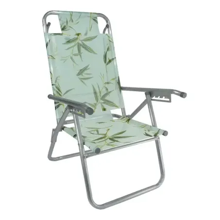 Cadeira de praia Zaka infinit up reclinável alumínio bambu