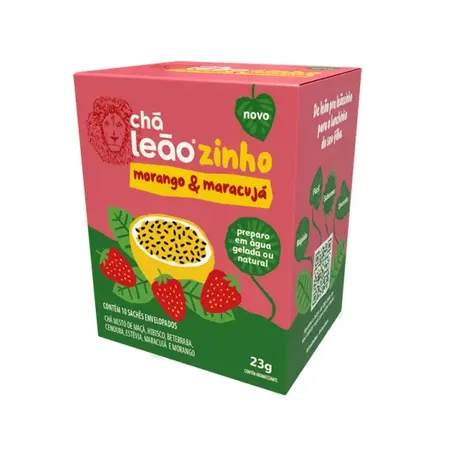 Chá Misto Leão Morango & Maracujá Sachê 2.3gr - Caixa com 10un - 23gr