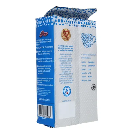CAFÉ PÓ 3 CORAÇÕES DESCAFEINADO 250G 360-14