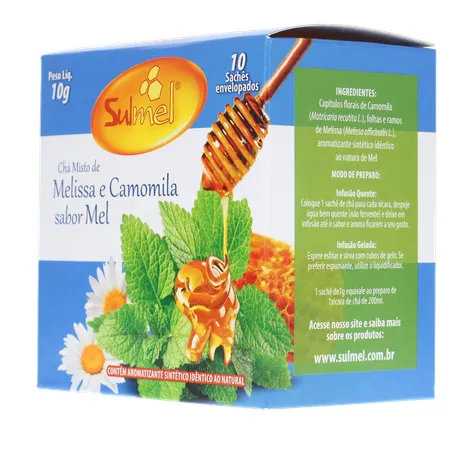 Cha sulmel melissa camomila mel 10g 360-5