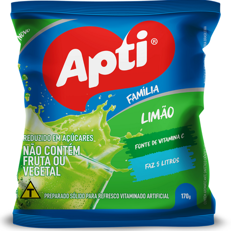 Refresco em po apti familia 170g limao (faz 5 litros)
