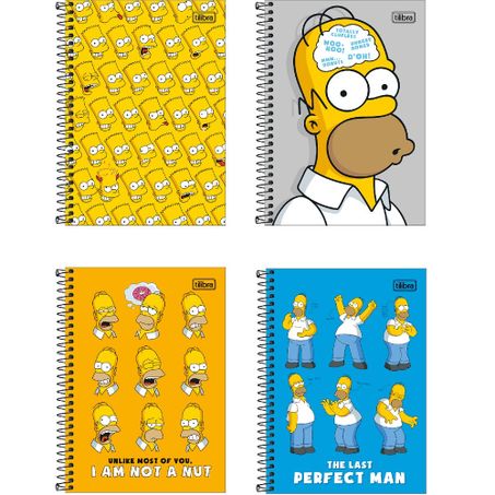 CADERNO TILIBRA ESPIRAL SIMPSONS 1 MAT 80 FLS