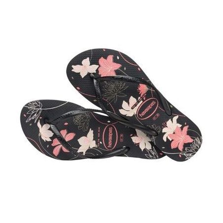 Sandalia/chinelo havaianas slim organic preto rosa 33/34