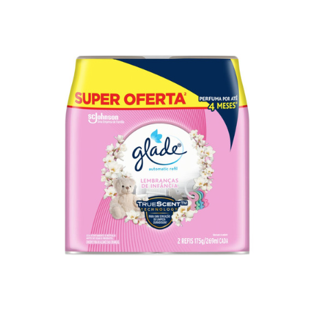 ODORIZANTE DE AMBIENTE GLADE 2 REFIS AUTOMATIC LEMBRANCAS DE INFANCIA SUPER OFERTA 269ML