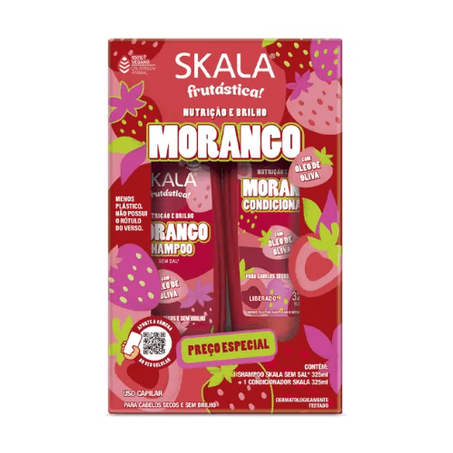 Kit skala shampoo 325ml condicionador 200ml morango