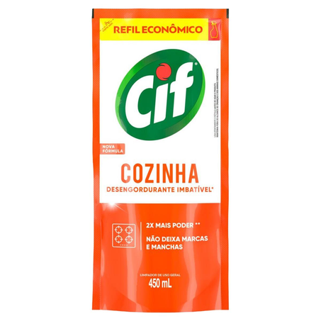 Limpador Cif 450ml - Desengordurante - Sachê