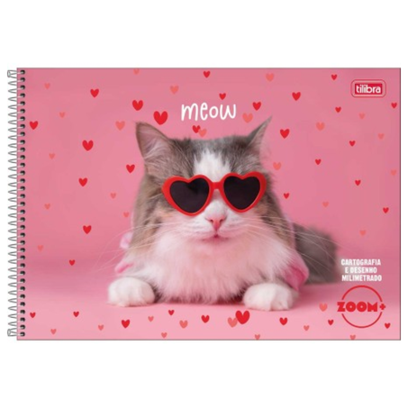 Caderno tilibra zoom+ desenho milimetrado capa dura 96 folhas feminino