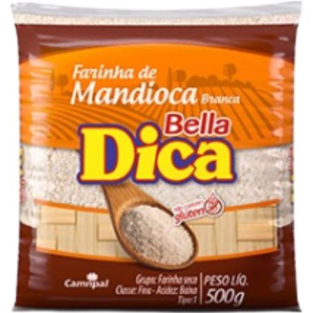 Farinha de mandioca bella dica 500g branca