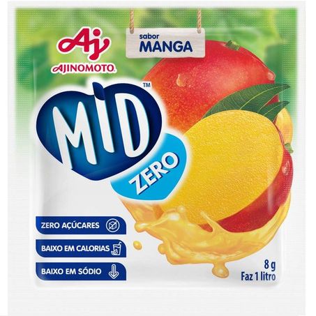 Refresco em pó mid manga zero açúcar pacote 8g