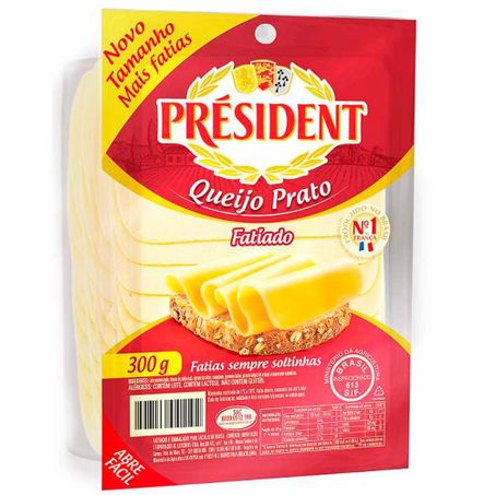 Queijo Prato Président Fatiado 300g 
 