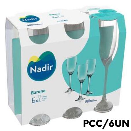 BAZAR CJ TACA VIDRO CHAMPANHE NADIR BARONE C/6UN