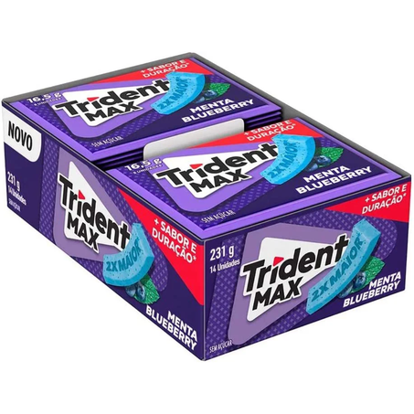 Chicle trident max menta blueberry 16,5g pcc/14un