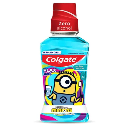 Enxaguante Bucal Colgate Plax Kids Minions Zero Álcool Frasco 250ml