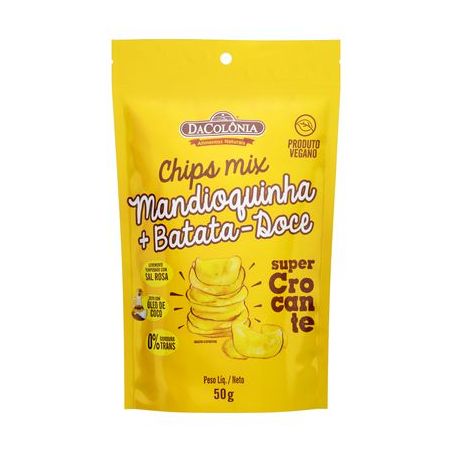 CHIPS DE MANDIOQUINHA E BATATA DOCE 50G - DA COLON