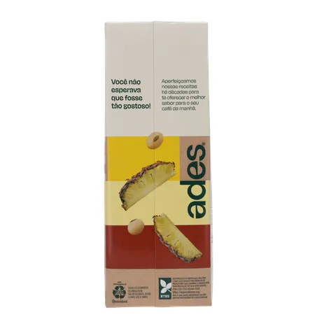 Bebida a Base de Soja Ades Sabor Abacaxi Caixa 1lt 360-2