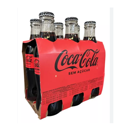 Pack refrigerante coca cola zero vd cx 6 und 250ml ow