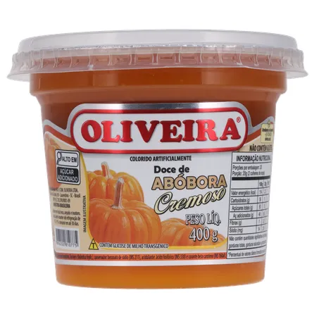 Doce Fruta Oliveira Abóbora Pote 400g 
 
